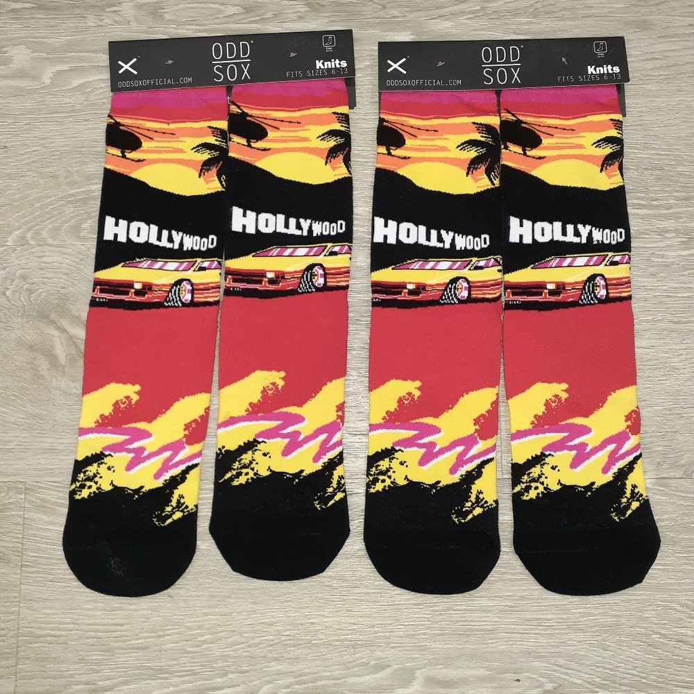 2 Pairs - Odd Sox Hollywood Hills Socks Size 6-13 New
